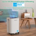 Dehumidifier 2500 Sq.Ft 30 Pint, Dehumidifiers for Home Basement Bedroom Bathroom, RUWORA Dehumidifiers with Drain Hose, Overflow Protection, 0.66 Gallon Water Tank, 24H Timer